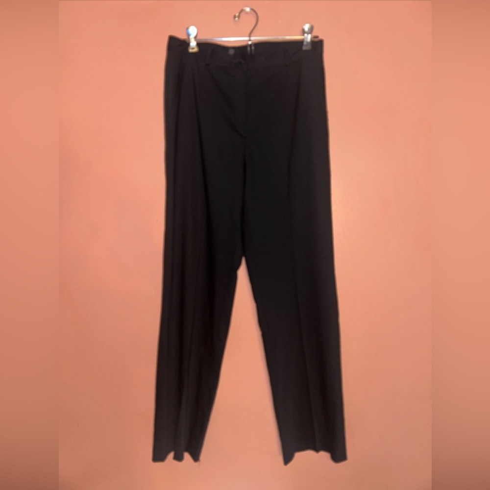 Zanella Pants Womens Size 4 Trousers Black Wool Blend Stretch Flat Front